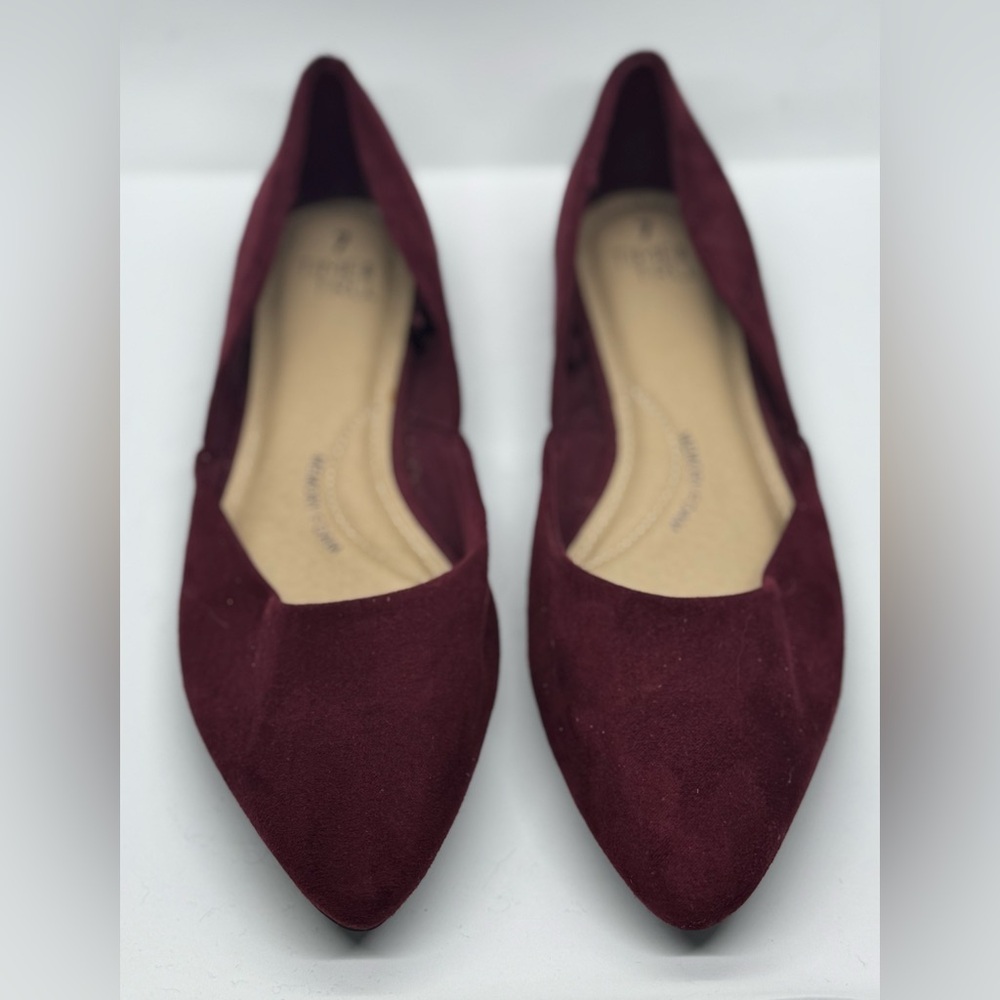 Burgundy Suede Women's Flats